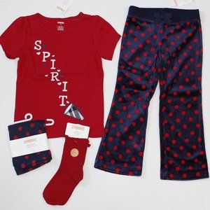 NWT Gymboree size 3 3T red top pants bike shorts socks set Homecoming Kitty